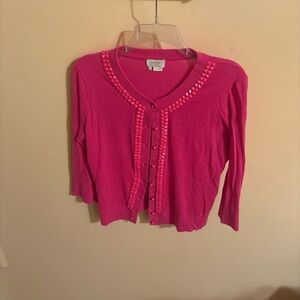 Kate Spade hot pink embellished cardigan